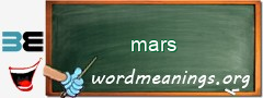 WordMeaning blackboard for mars